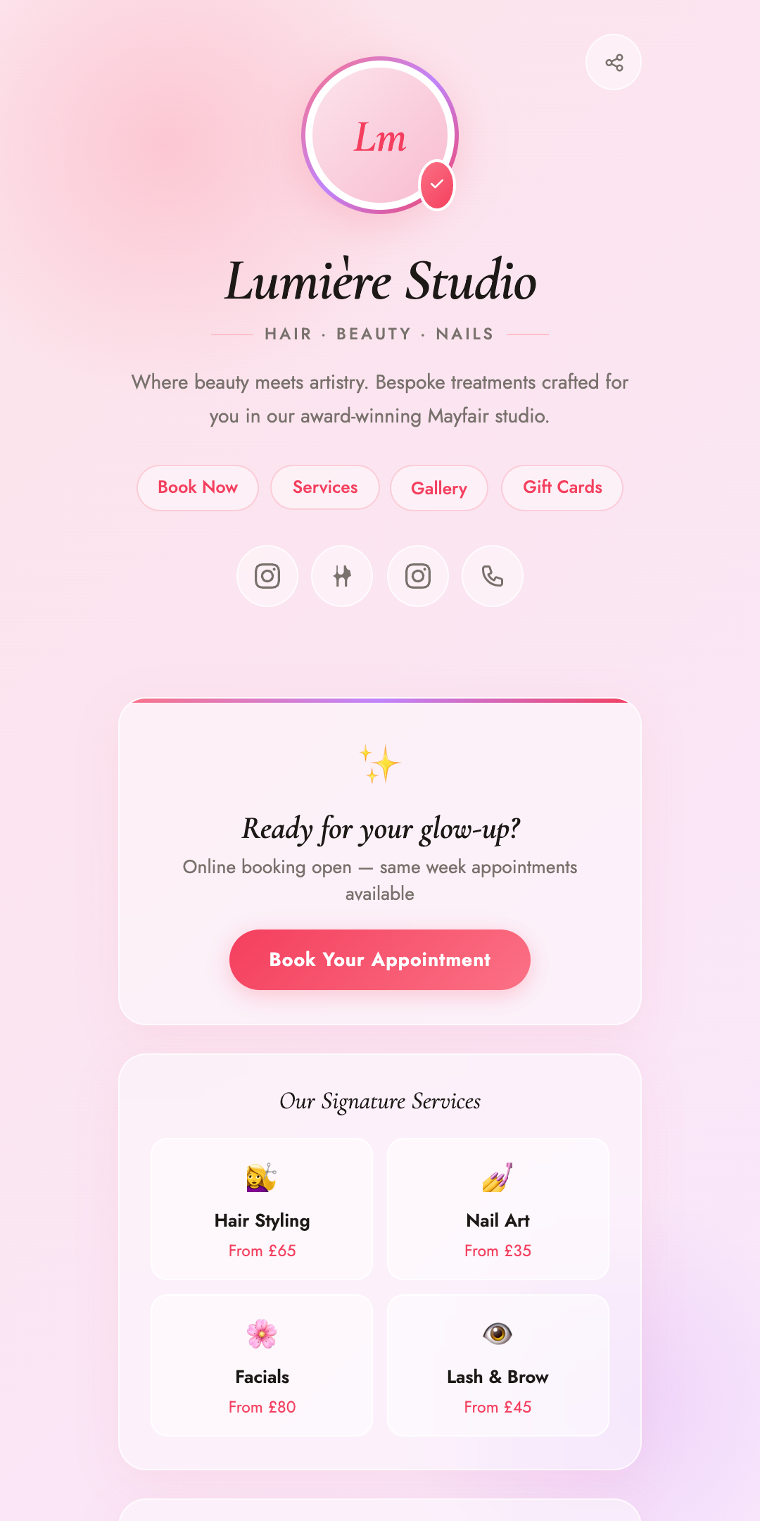 Glow Salon preview